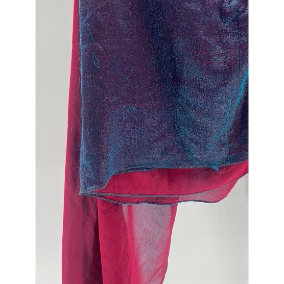 SIES MARJAN Women's Purple-Pink Iridescent Sheer Twist-Front Mini Dress SZ S - Picture 9 of 11